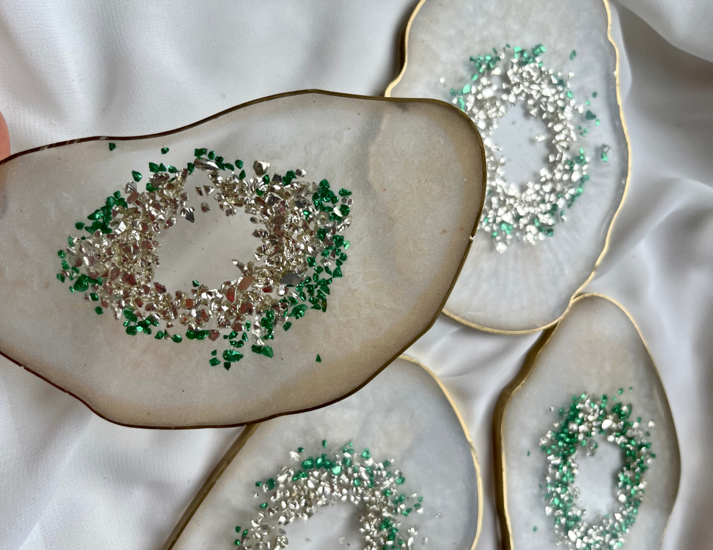 Coasters Geode White - Witte Art