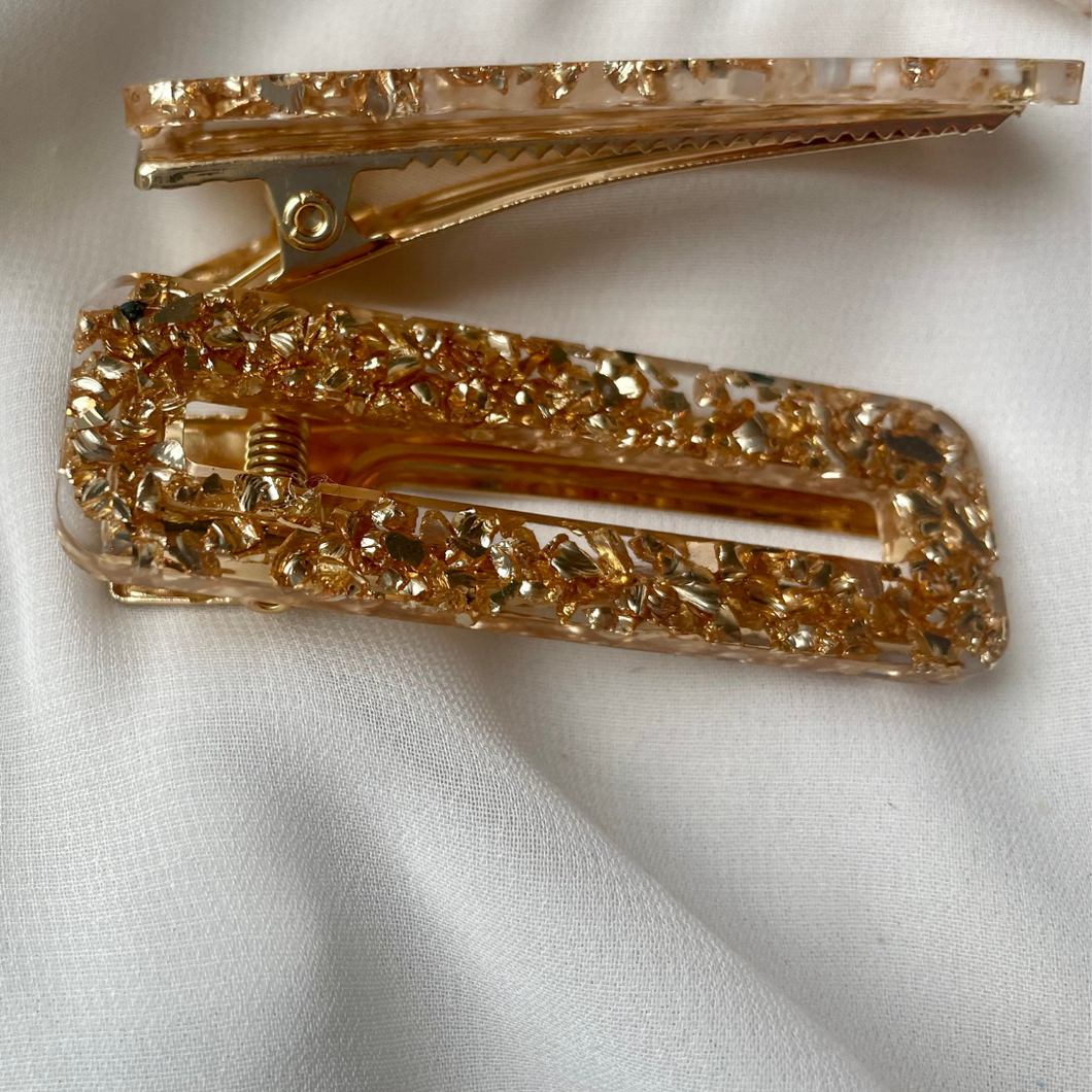 A M Y  Hair clips Warm Gold - Witte Art