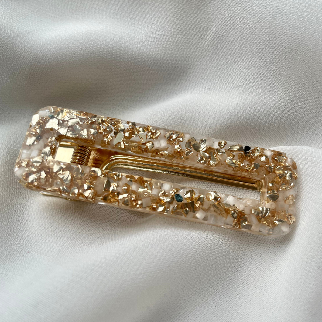 A M Y  Hair clips Warm gold and White - Witte Art