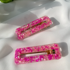 A M Y  Hair clips Hot Pink - Witte Art