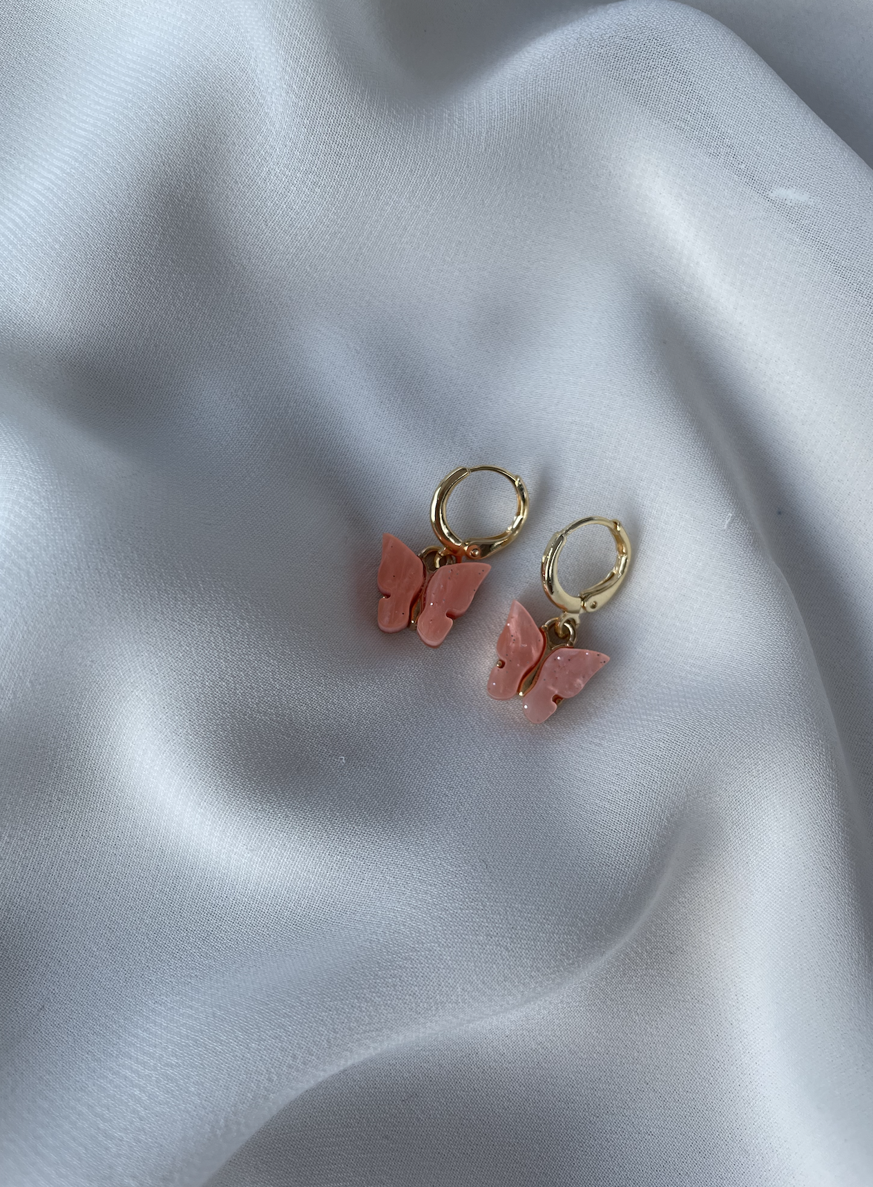 B U T T E R F L Y  Hoop earrings - Witte Art