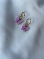 B U T T E R F L Y  Hoop earrings - Witte Art