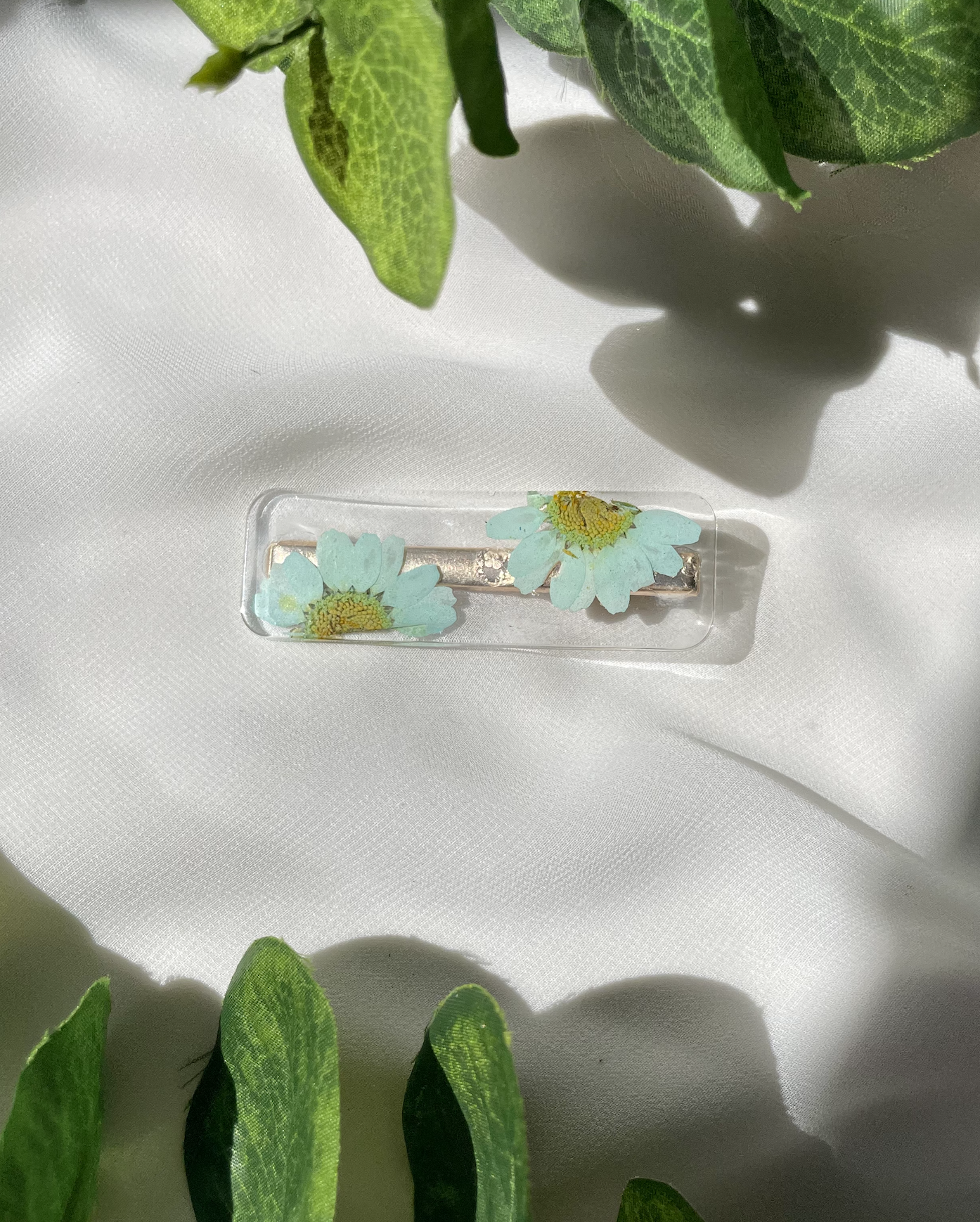 F L O R A   Real flower hair clips - Witte Art