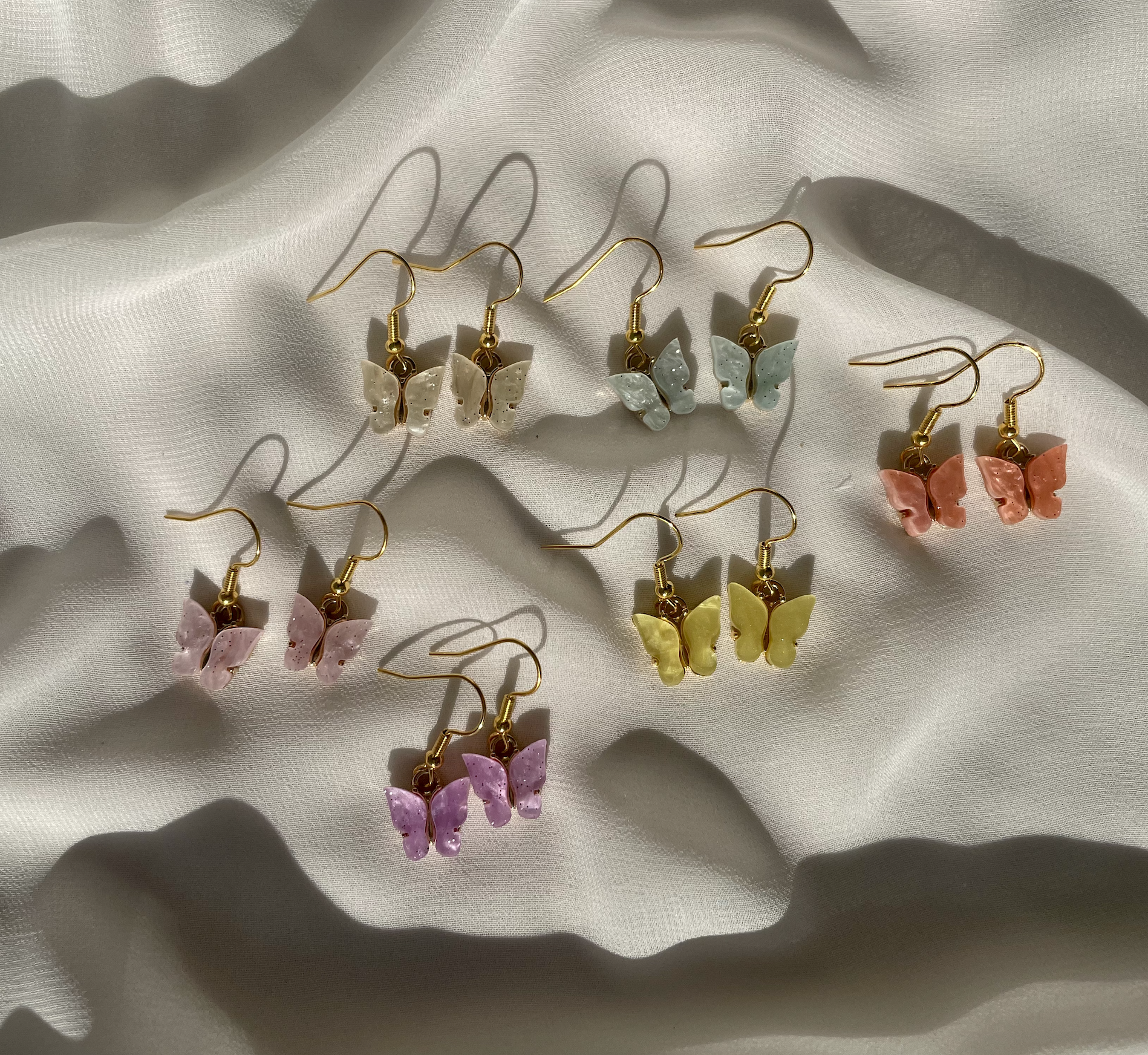 B U T T E R F L Y  Dangle earrings - Witte Art