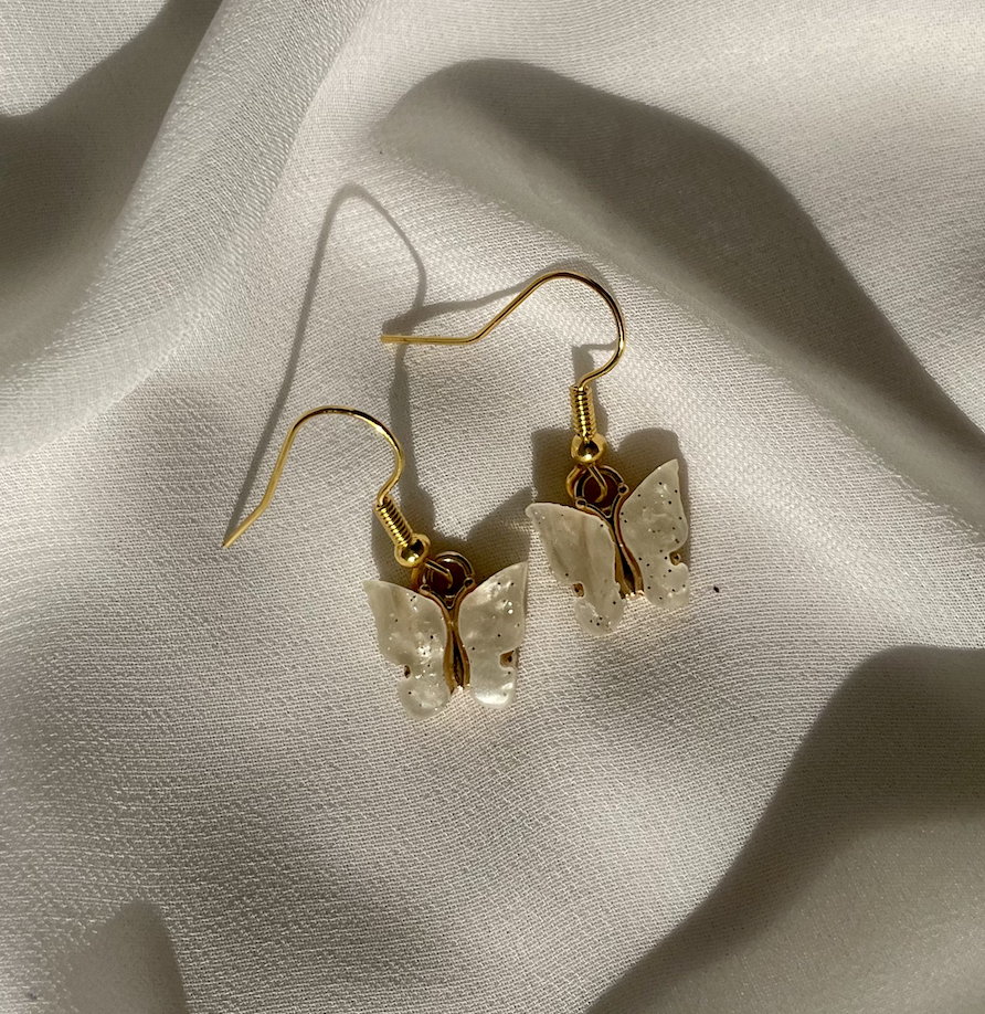 B U T T E R F L Y  Dangle earrings - Witte Art