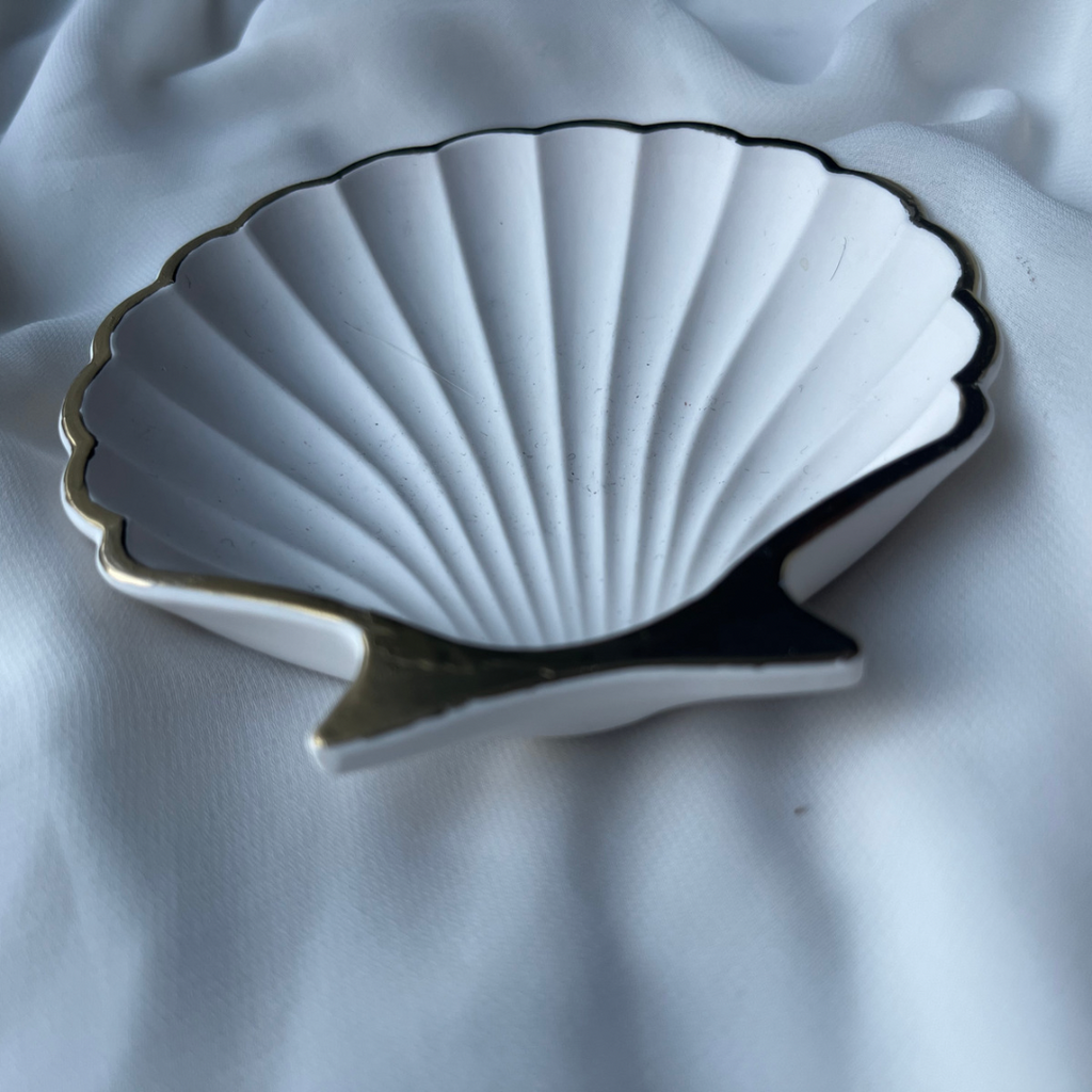 Shell tray White and Gold - Witte Art
