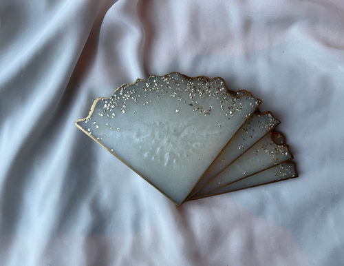 Coasters Diamond Champagne - Witte Art