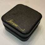 Personalized Travel jewelry box with name - Black - Witte Art