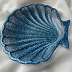 Shell tray Blue Glitter - Witte Art