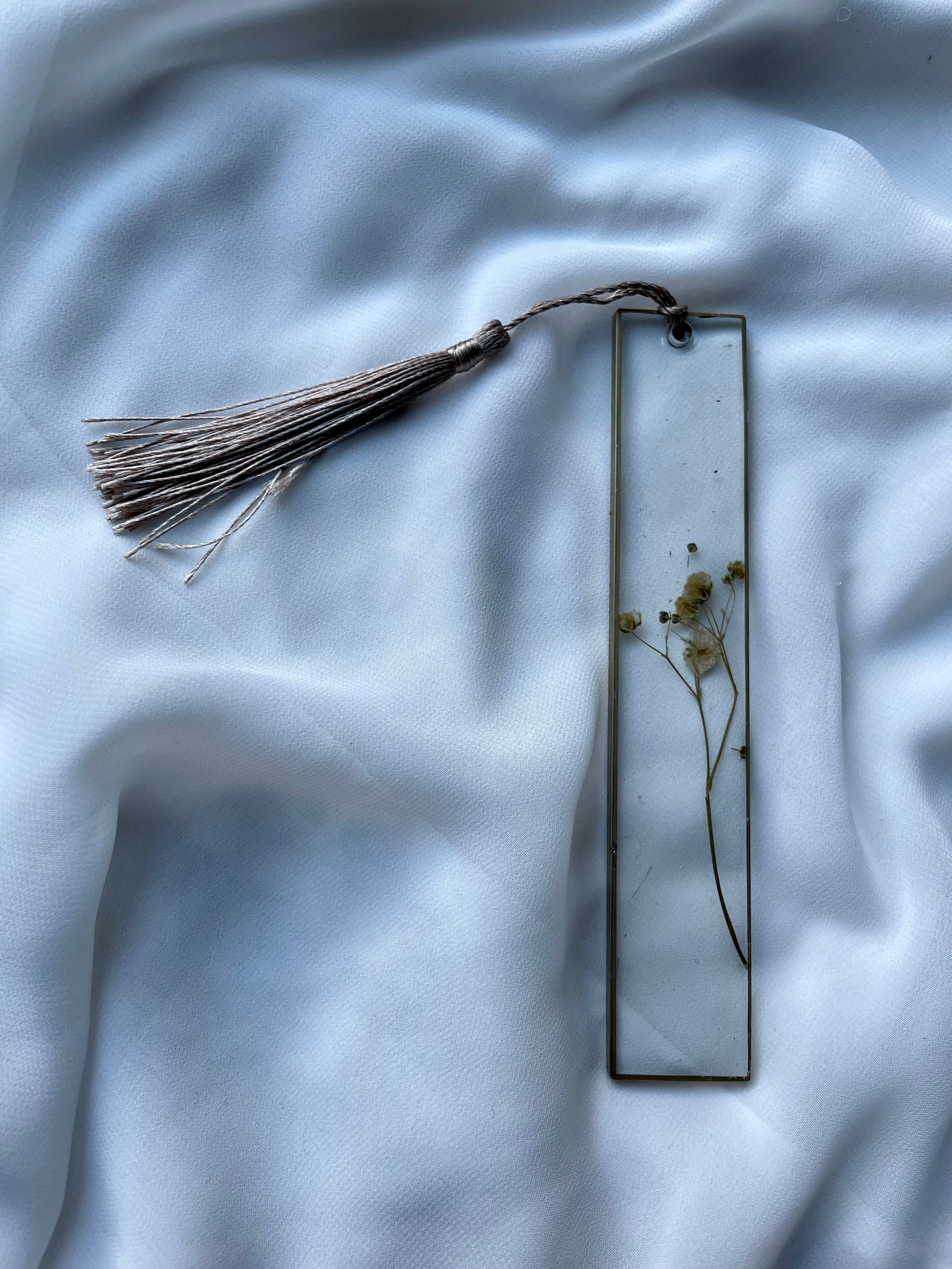 B I L L I E  Bookmark with real flowers - Witte Art