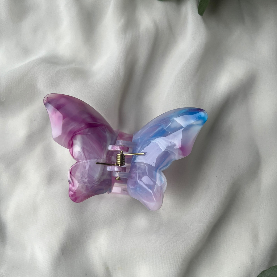 Butterfly hair claw Purple marble - Witte Art