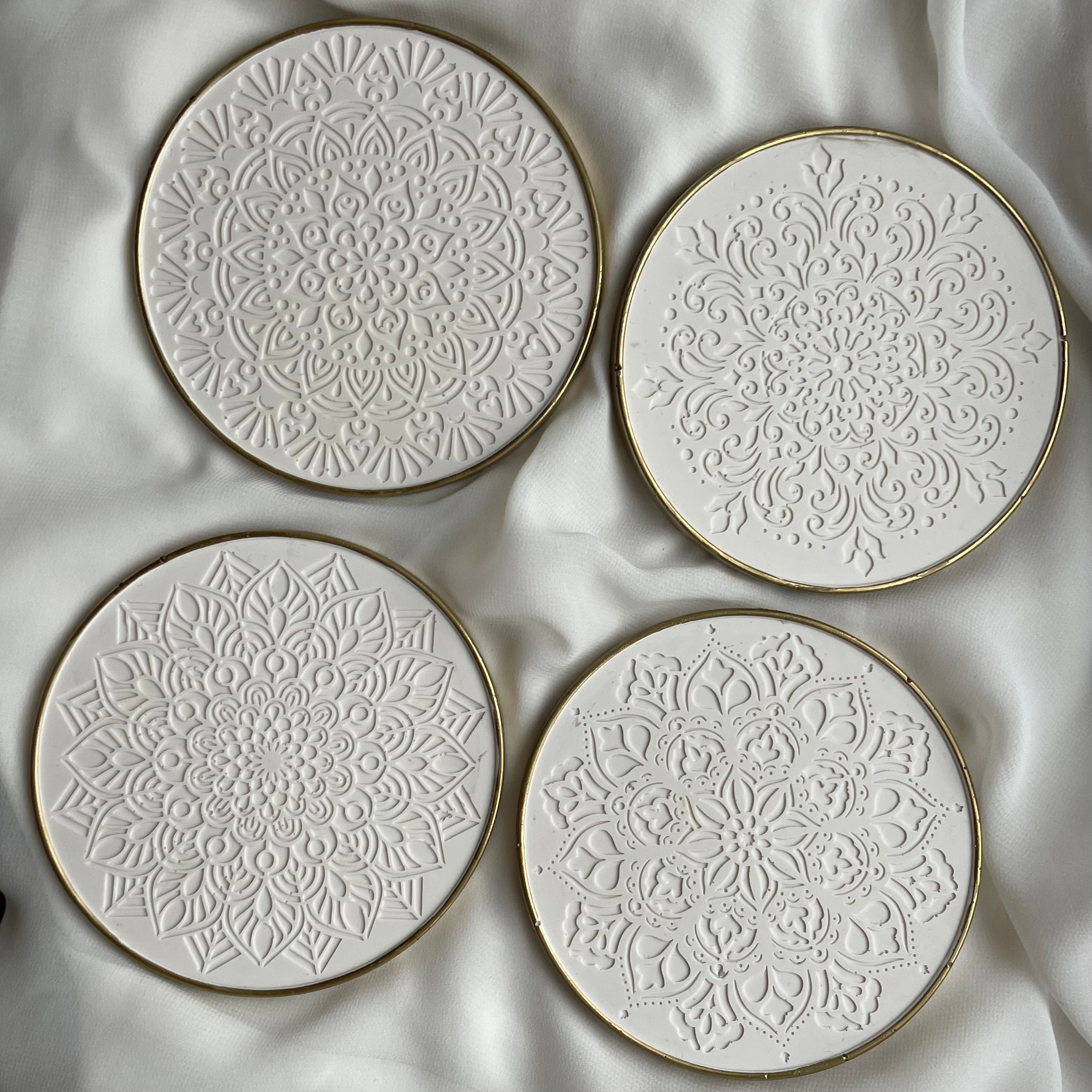 Coasters Mandala White - Witte Art