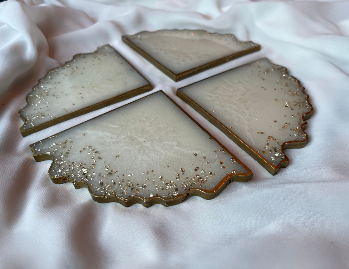 Coasters Diamond Champagne - Witte Art