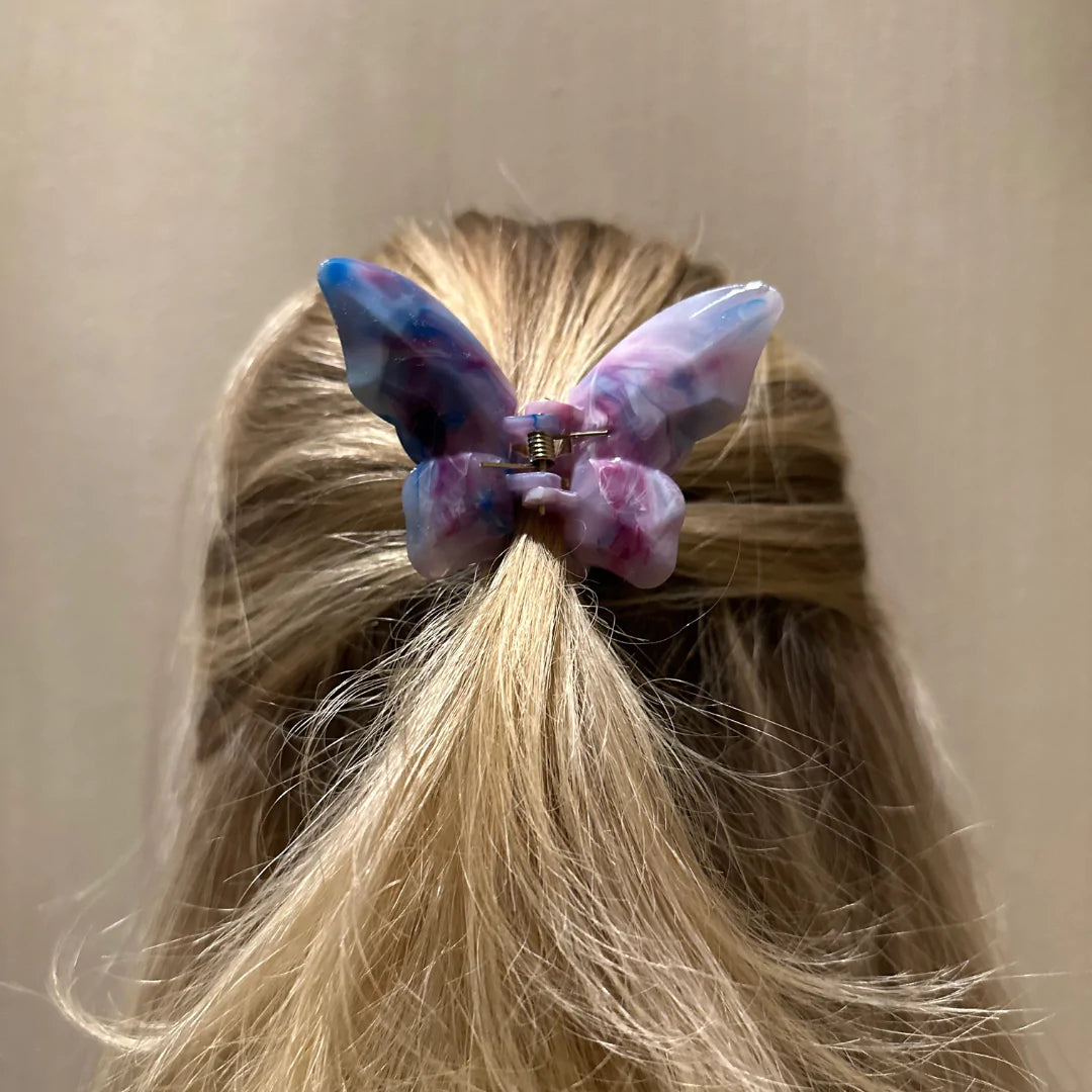 Butterfly hair claw Purple marble - Witte Art