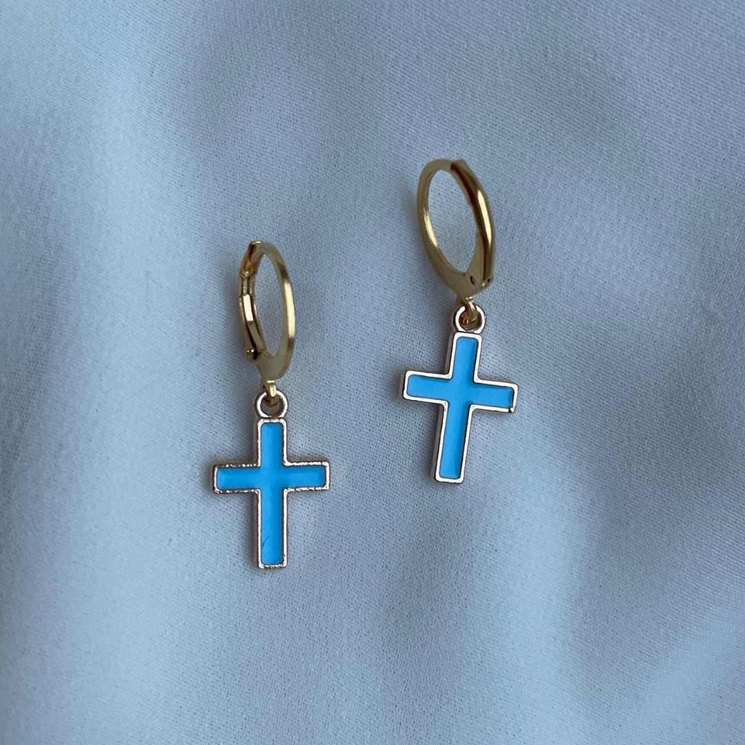 C R O S S Hoop earrings - Witte Art
