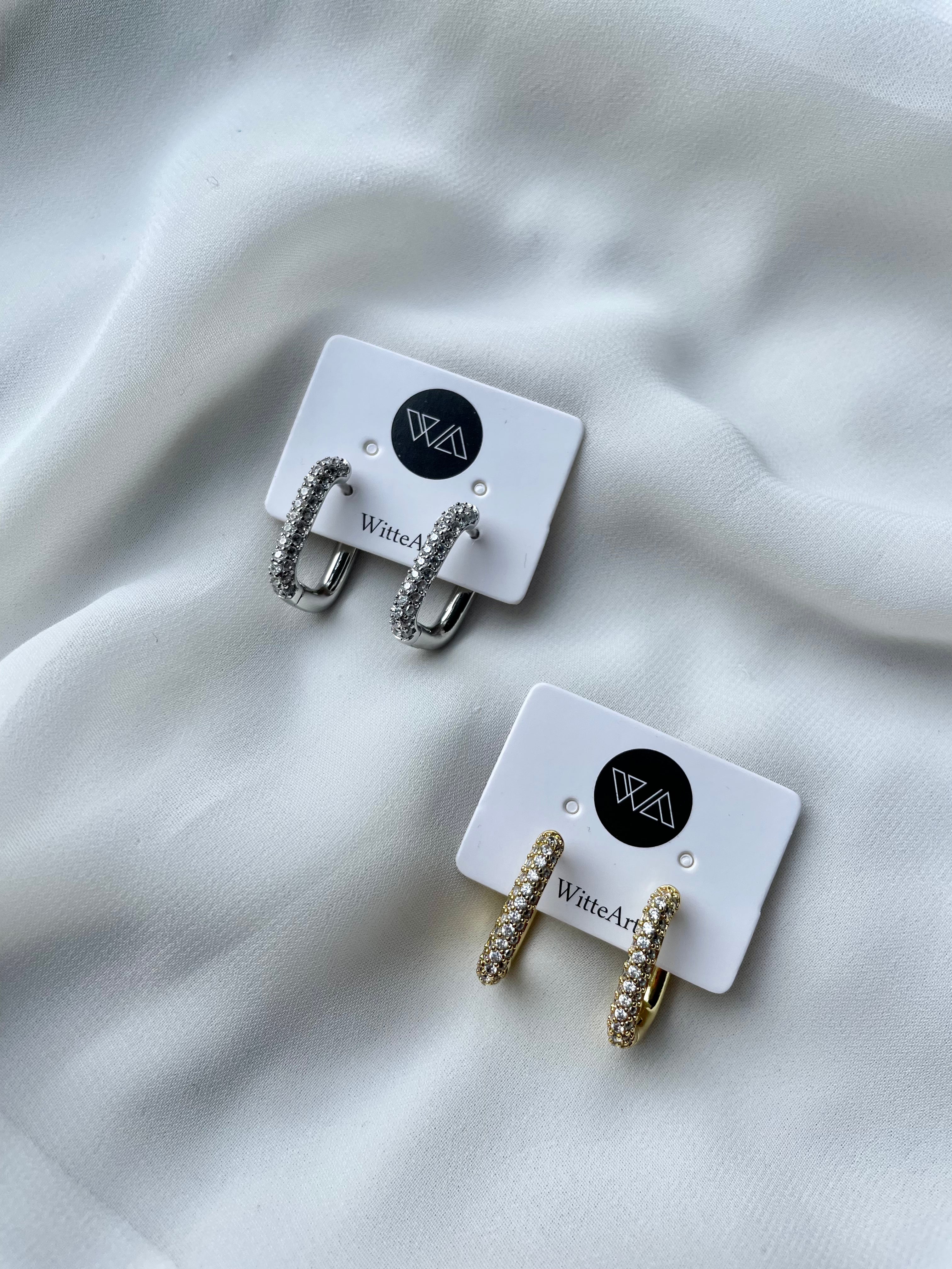 I N A Square hoop Earrings - Witte Art