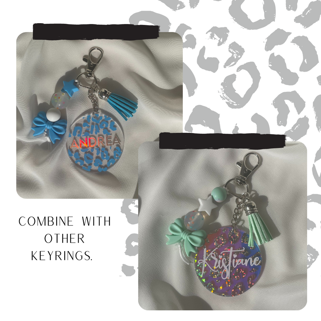 H O L L Y Holographic Leopard keyring - Witte Art