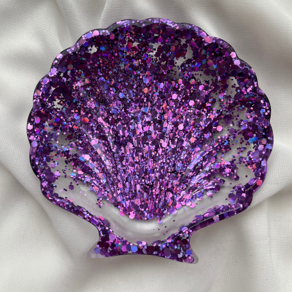Shell tray Purple Glitter - Witte Art
