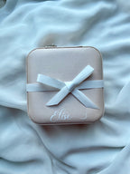 Personalized Travel jewelry box with name - Pink - Witte Art