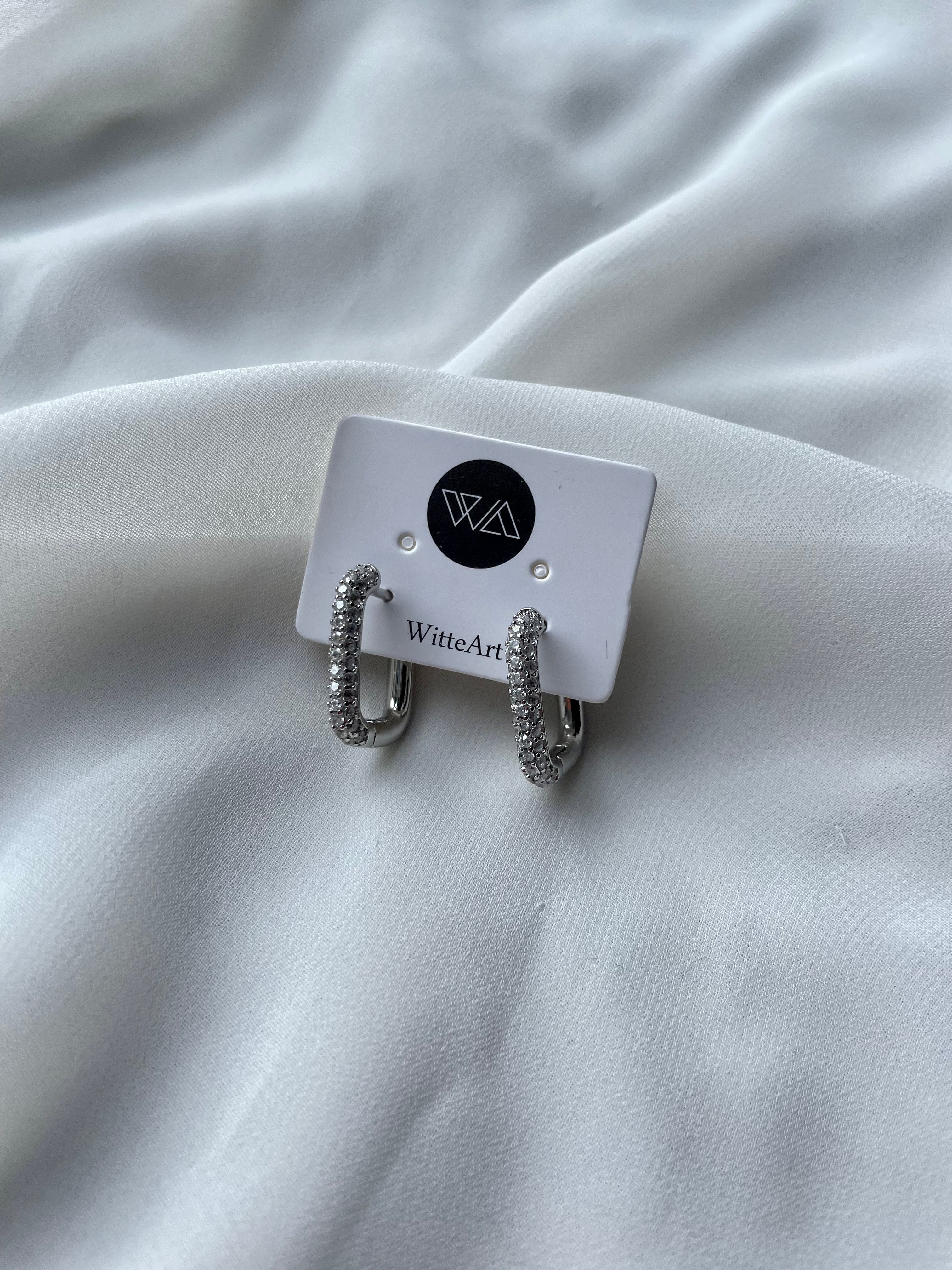I N A Square hoop Earrings - Witte Art