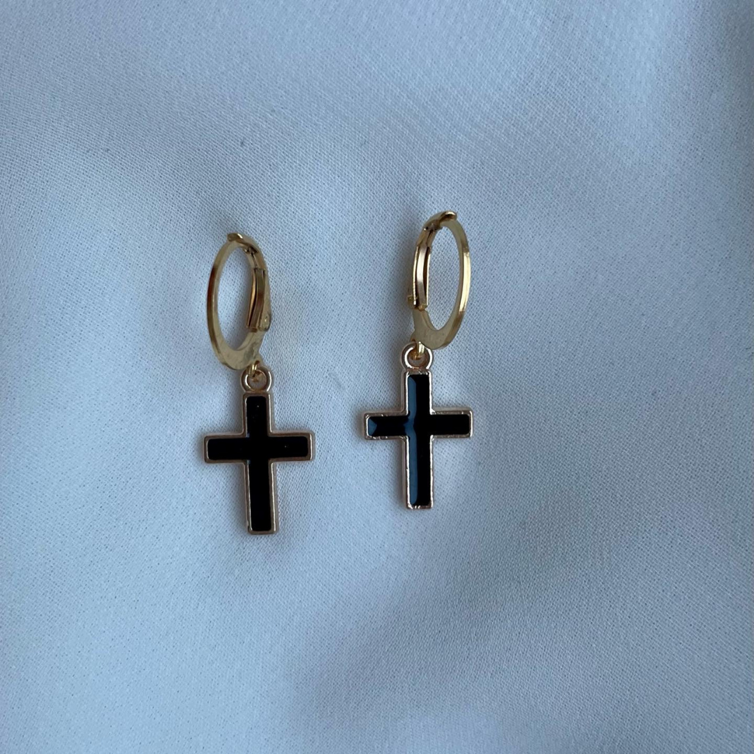 C R O S S Hoop earrings - Witte Art