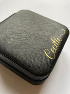 Personalized Travel jewelry box with name - Black - Witte Art