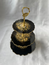 Load image into Gallery viewer, T R A Y Three tier tray black and gold - Witte Art
