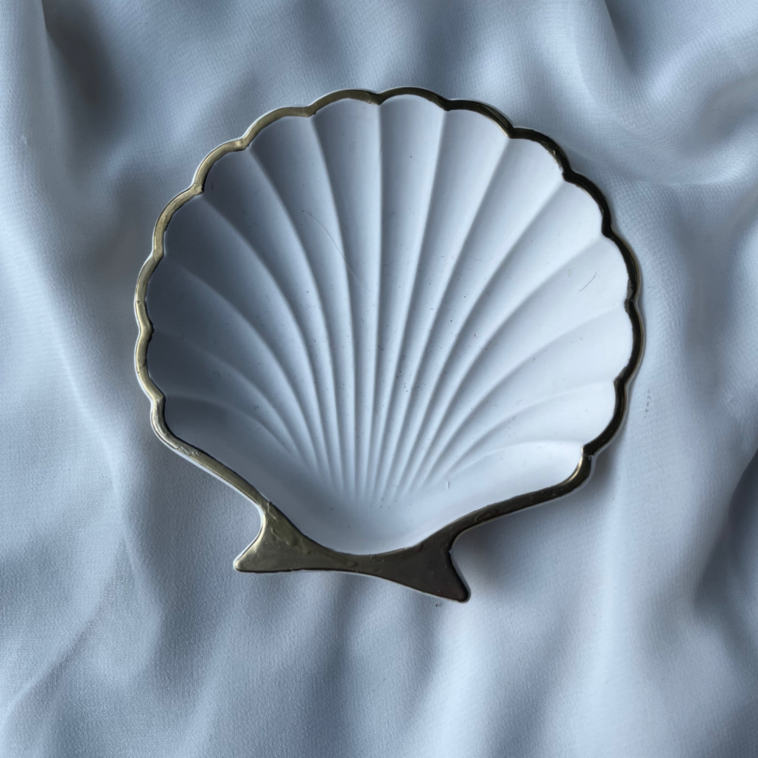 Shell tray White and Gold - Witte Art