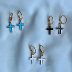C R O S S Hoop earrings - Witte Art