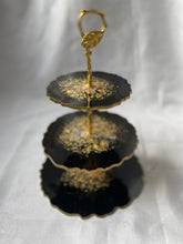 Load image into Gallery viewer, T R A Y Three tier tray black and gold - Witte Art
