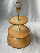 Load image into Gallery viewer, T R A Y Three tier coral with gold - Witte Art
