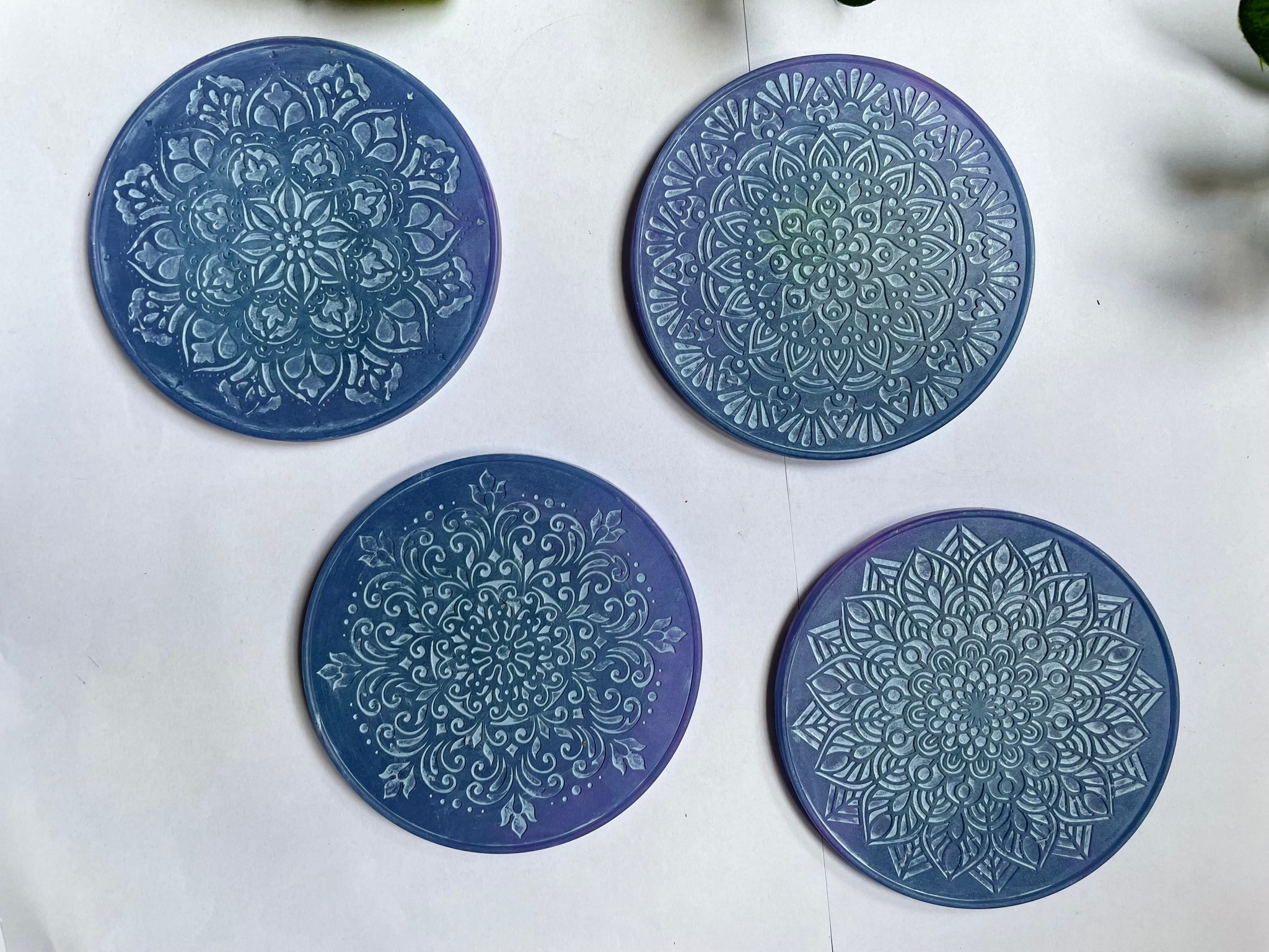 A L V A Mandala Coasters Blue