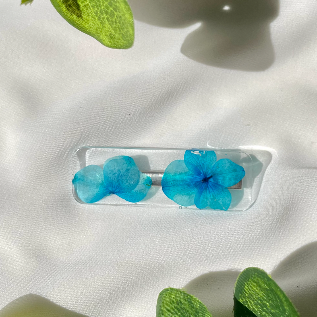 F L O R A   Real flower hair clips Turquoise - Witte Art