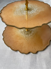 Load image into Gallery viewer, T R A Y Three tier coral with gold - Witte Art
