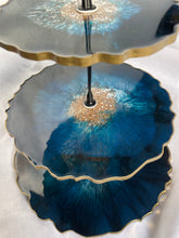 Load image into Gallery viewer, Three-tier Tray Turquoise and Gold - Witte Art
