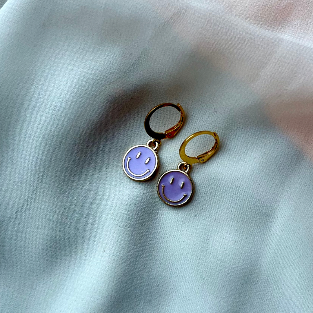 S M I L E Y  Hoop Earrings - Witte Art