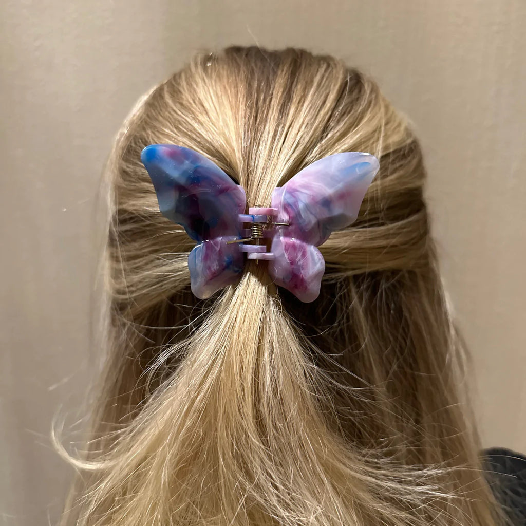 Butterfly hair claw Purple marble - Witte Art