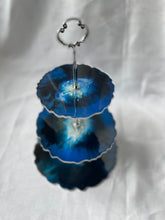 Load image into Gallery viewer, T R A Y Three tier tray blue and silver - Witte Art
