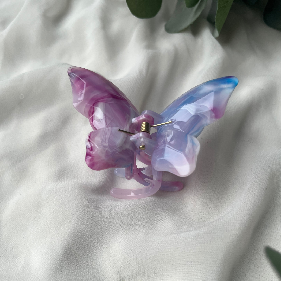 Butterfly hair claw Purple marble - Witte Art