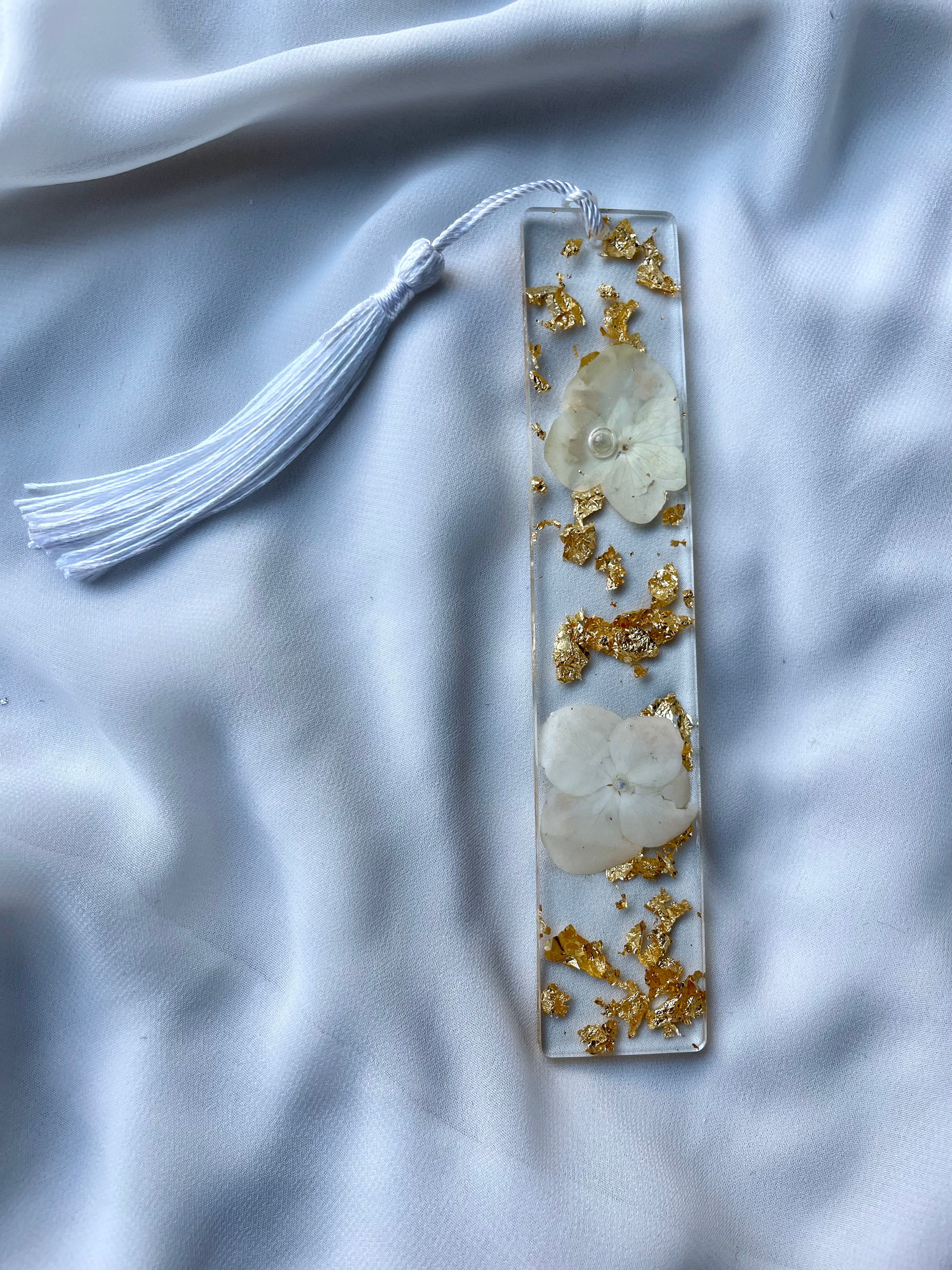 B I L L I E  Bookmark with real flowers - Witte Art