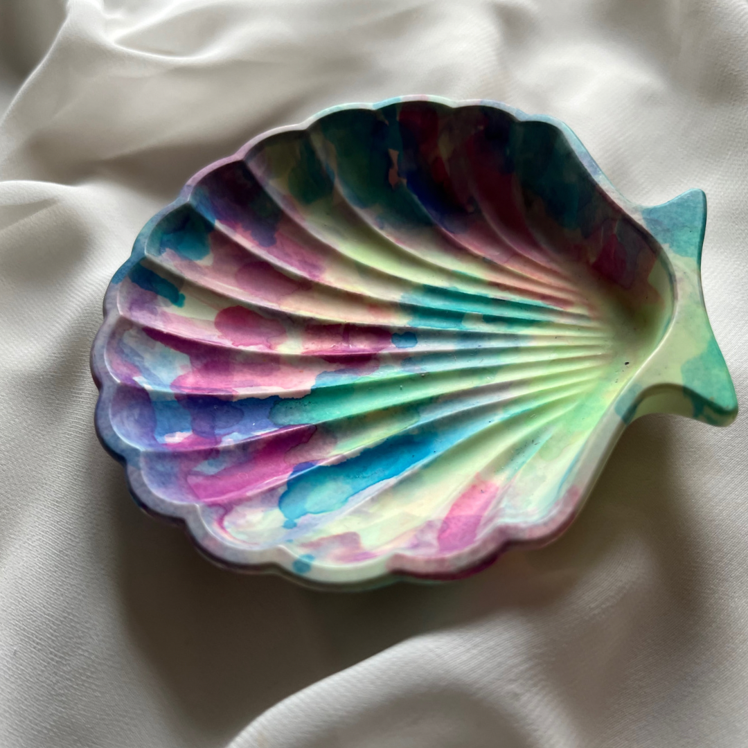 Shell tray Watercolor - Witte Art