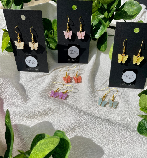 B U T T E R F L Y  Dangle earrings - Witte Art