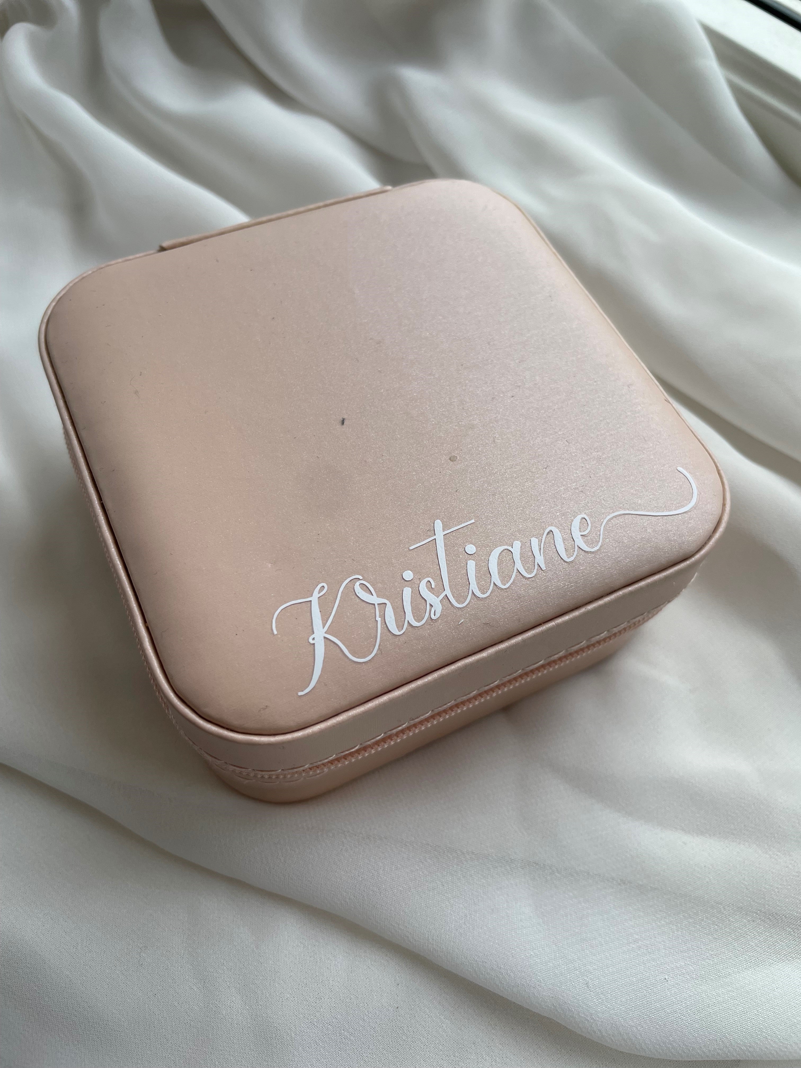 Personalized Travel jewelry box with name - White - Witte Art