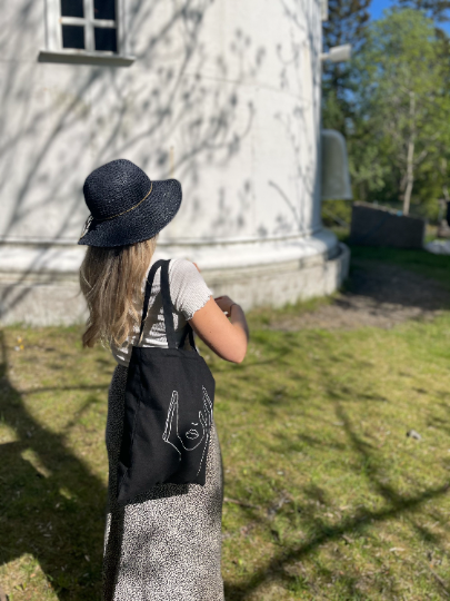 M I R A  Line art tote bag - Witte Art